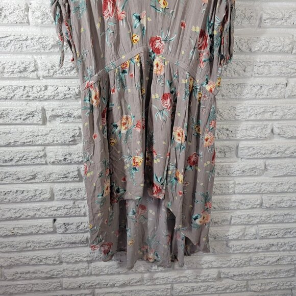 Torrid Womens Dress 0 0X Plus High Low Cold Shoulder Gray Rayon FLO70E - Picture 5 of 12